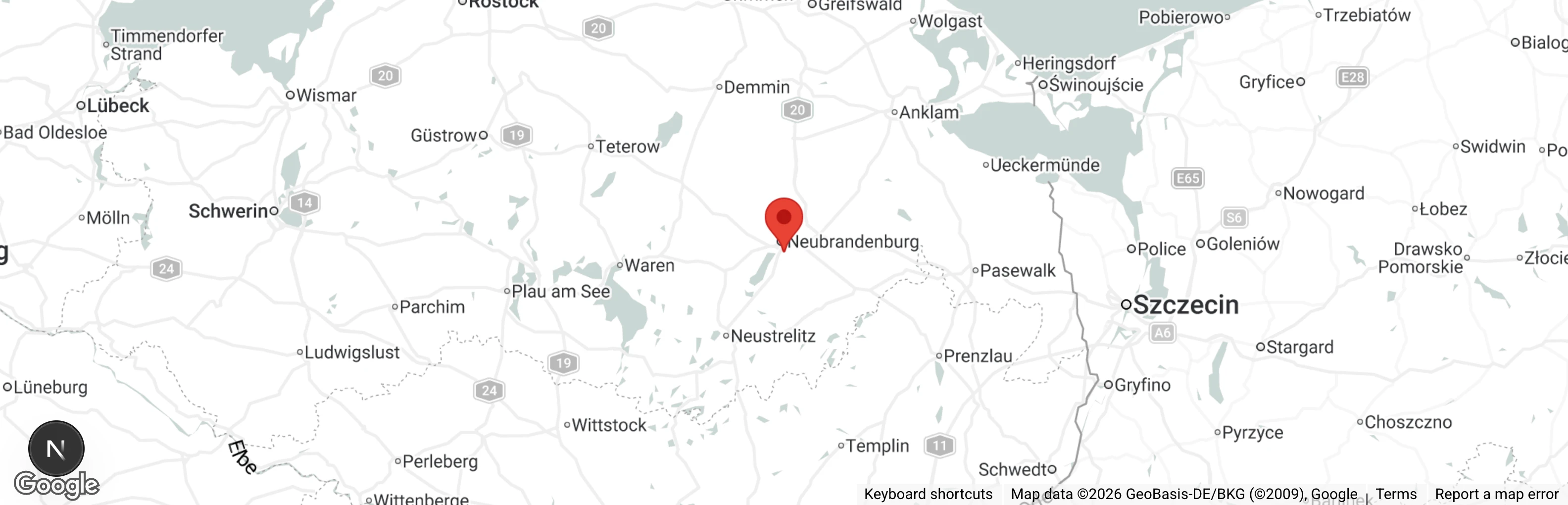 Map showing location of Tierheim Neubrandenburg