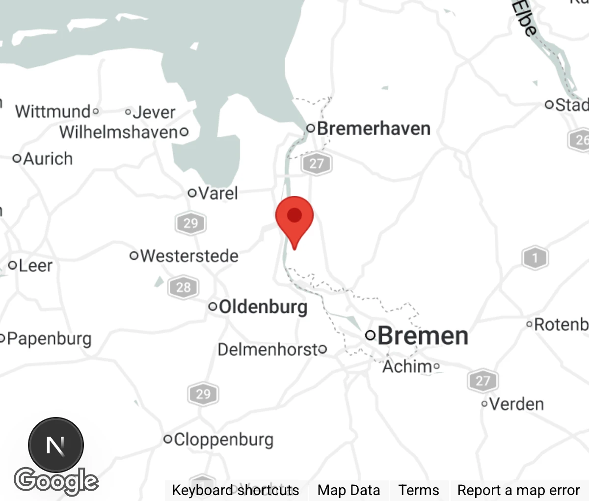 Map showing location of Tierschutzverein Osterholz- Scharmbeck e.V.