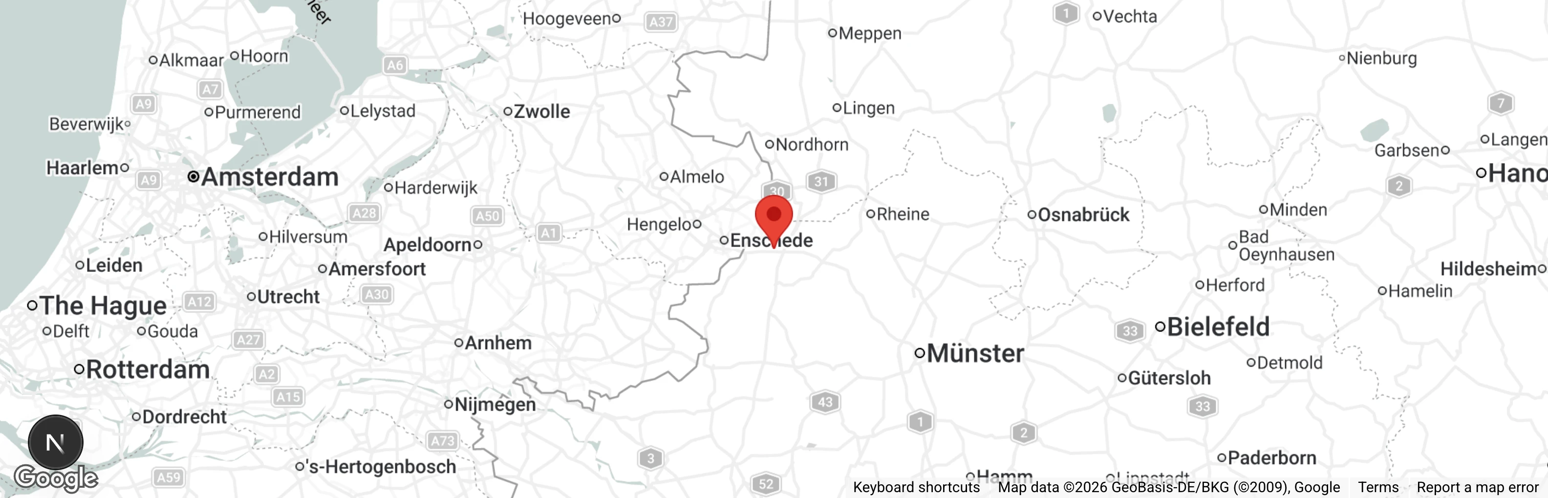 Map showing location of Tierschutzverein Gronau u.U. eV