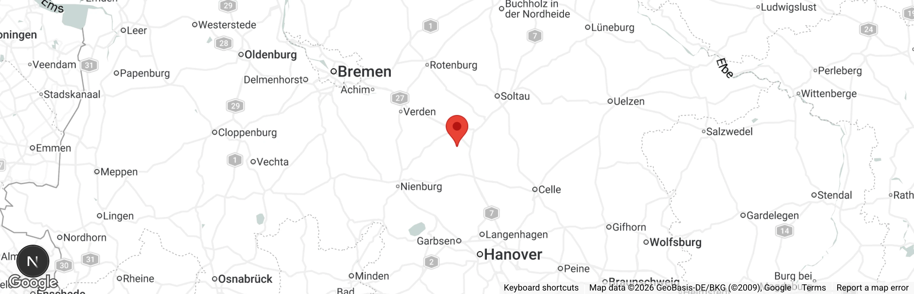 Map showing location of Tierheim Hodenhagen