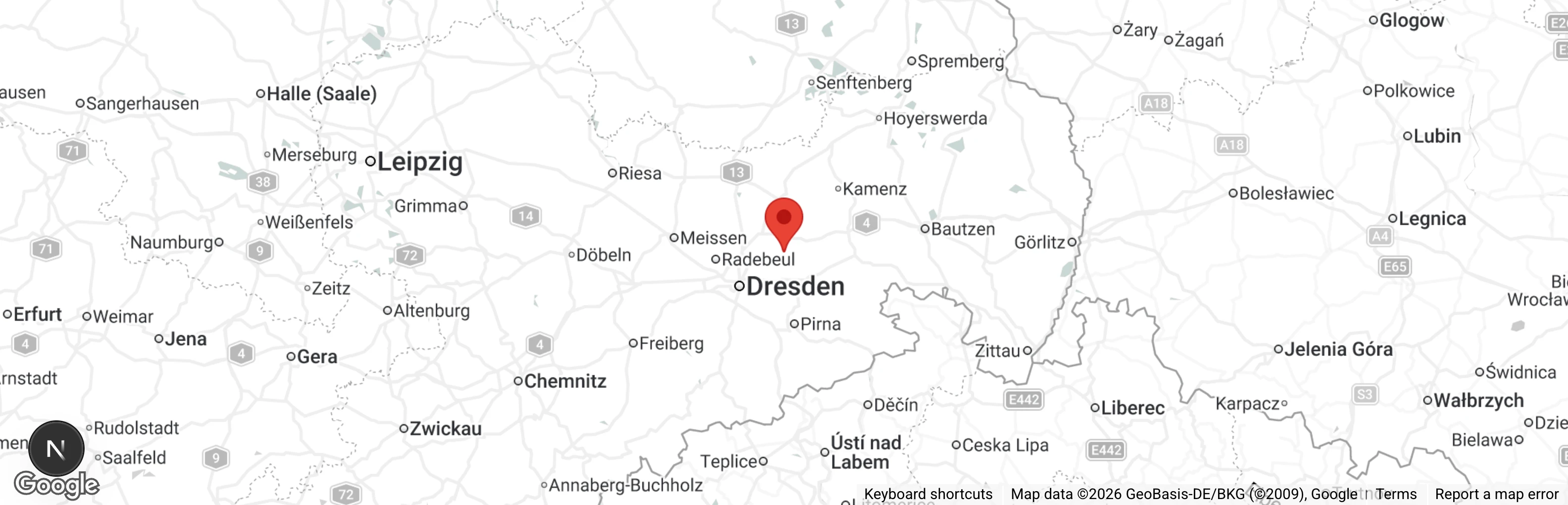 Map showing location of Tierheim Radeberg