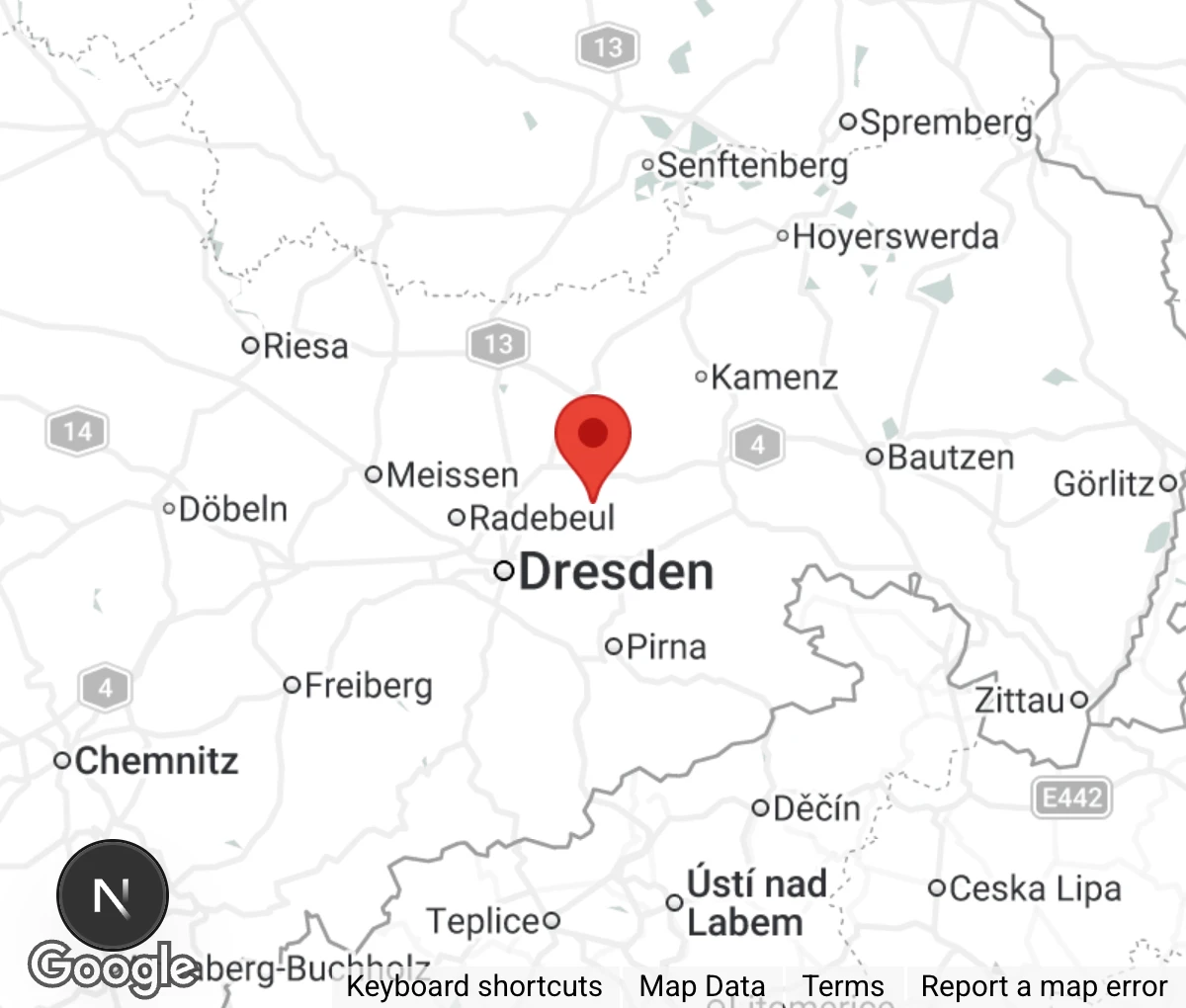 Map showing location of Tierheim Radeberg