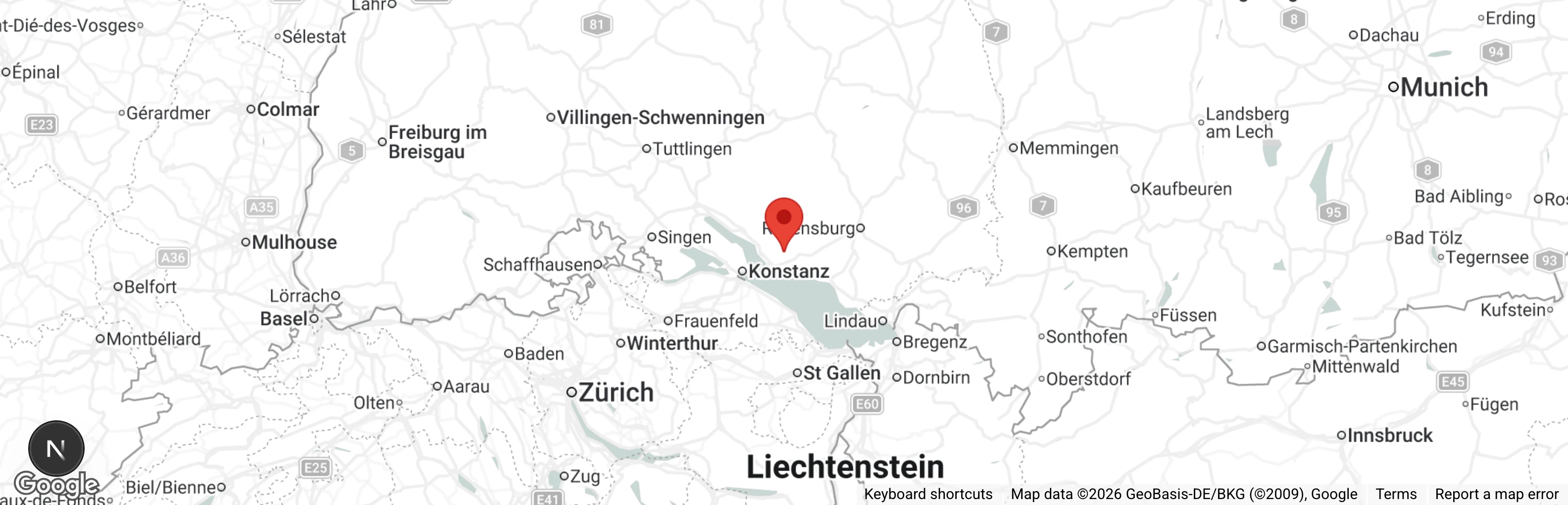 Map showing location of Tierschutzverein Markdorf und Umgebung e.V.
