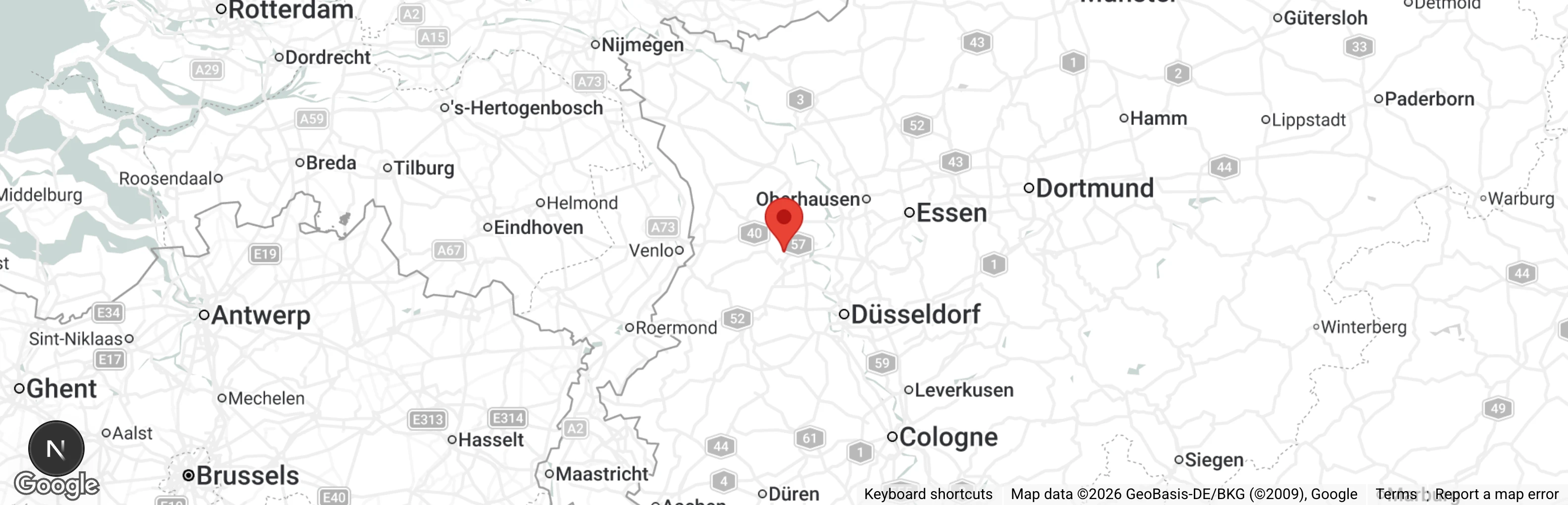 Map showing location of Tierheim Krefeld