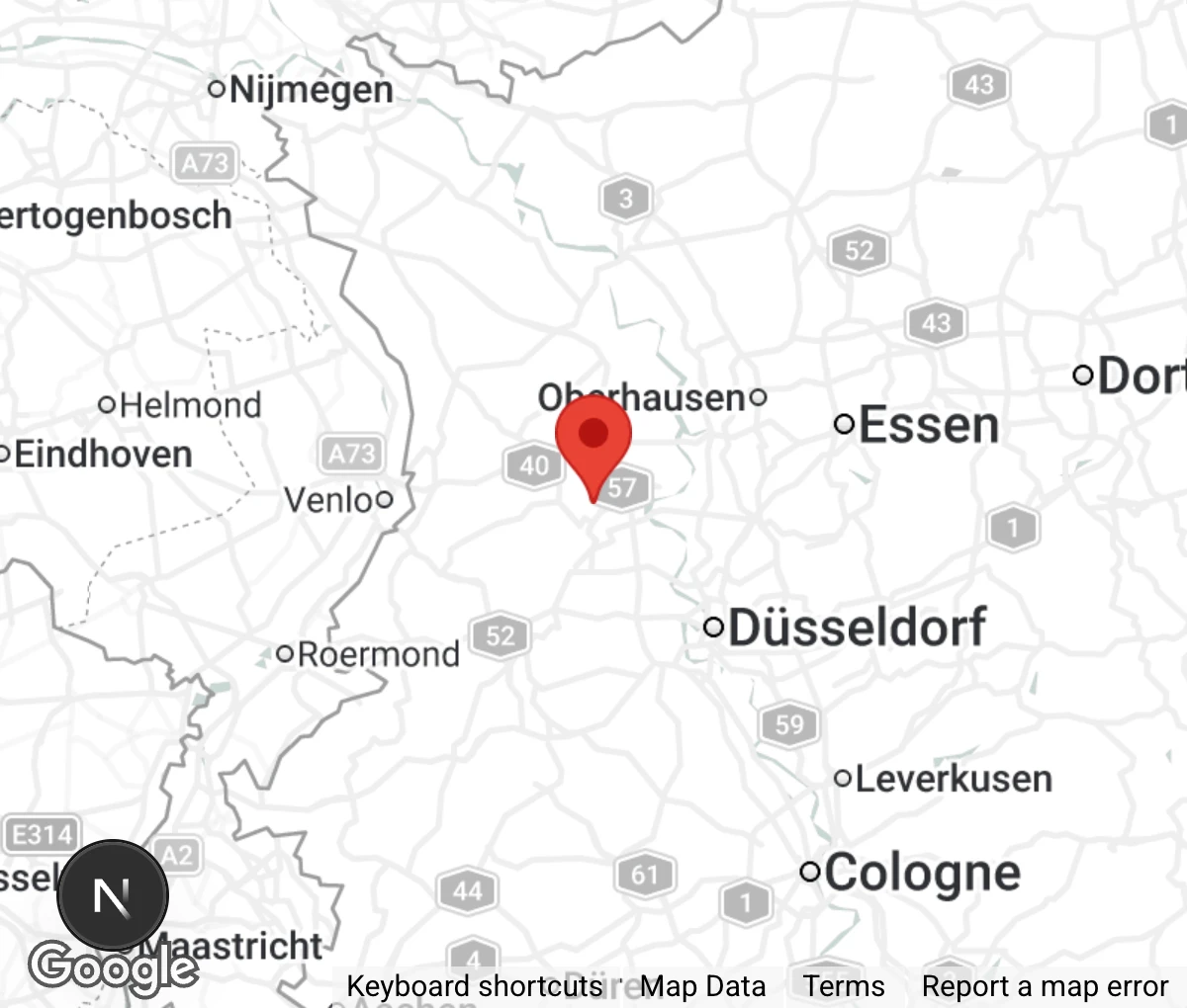 Map showing location of Tierheim Krefeld