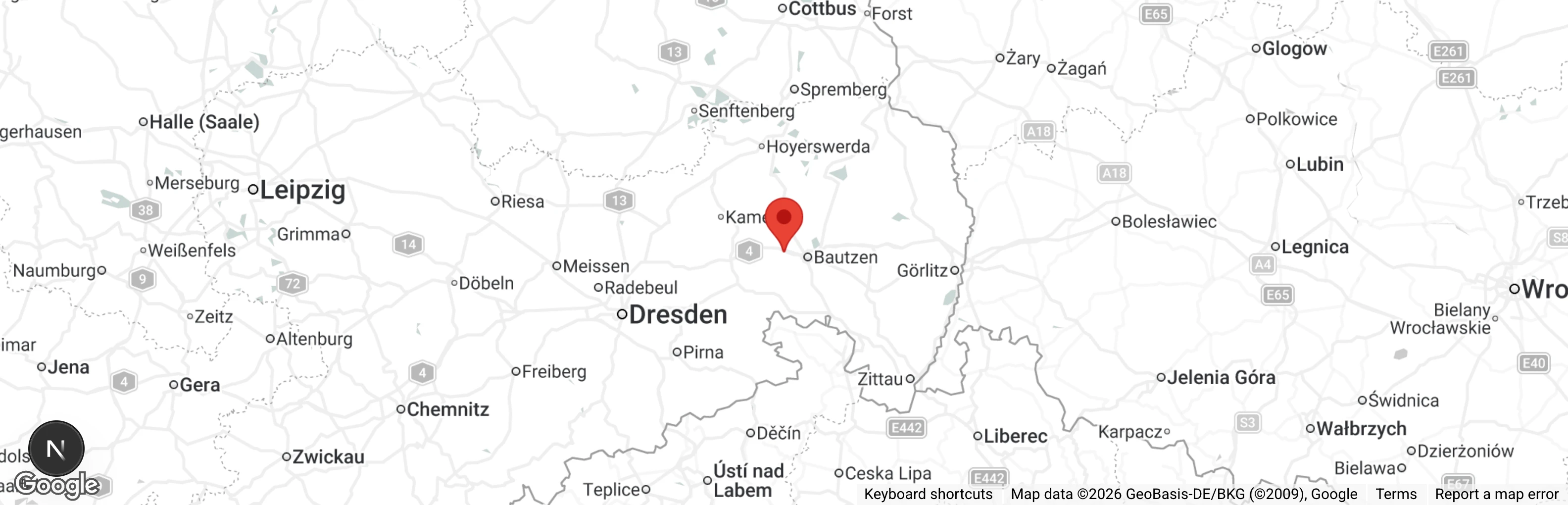 Map showing location of Tierheim Bautzen-Bloaschütz