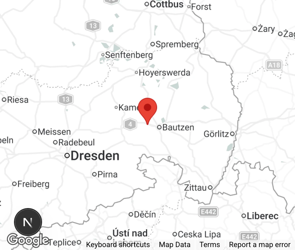 Map showing location of Tierheim Bautzen-Bloaschütz