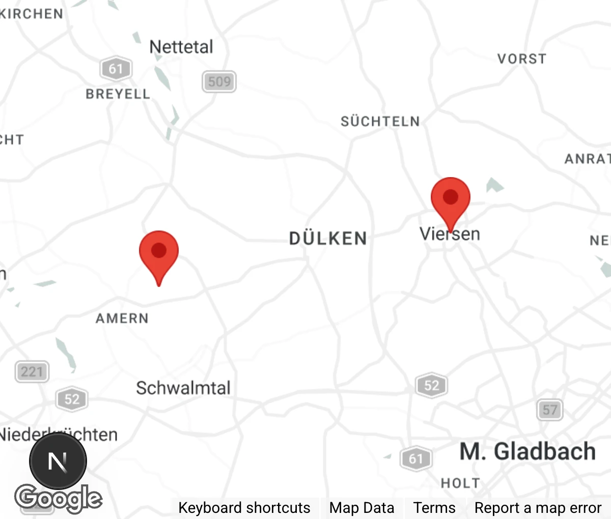 Map showing location of Notfelle Niederrhein e.V.