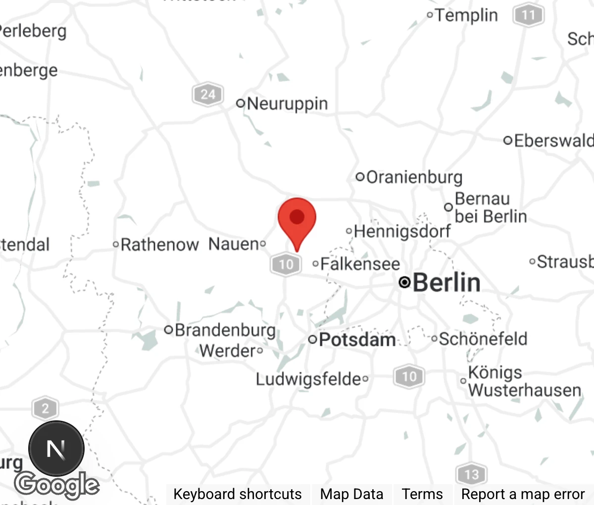 Map showing location of Tierschutzverein Falkensee - Osthavelland e.V.