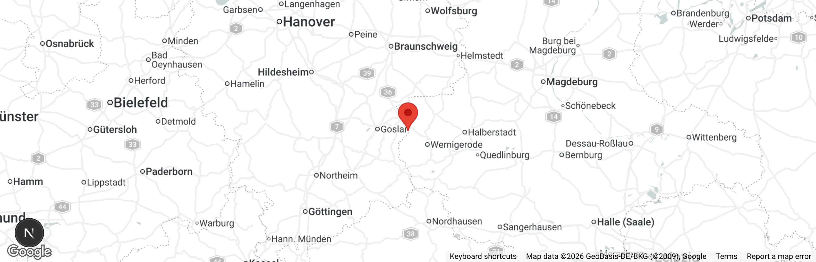 Map showing location of Tierheim Eckertal