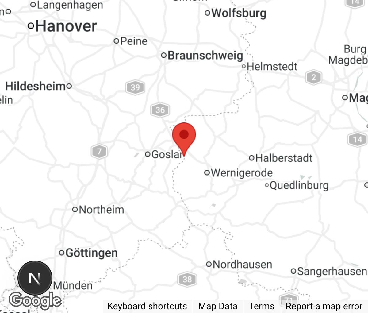 Map showing location of Tierheim Eckertal