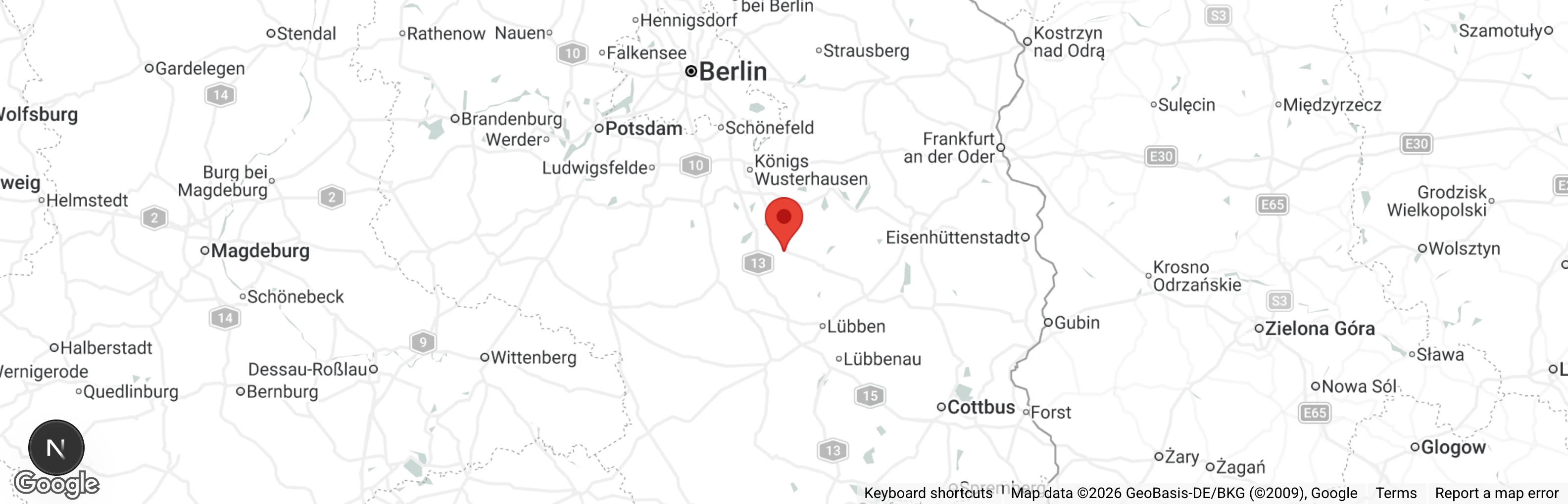 Map showing location of Tierheim Märkisch Buchholz