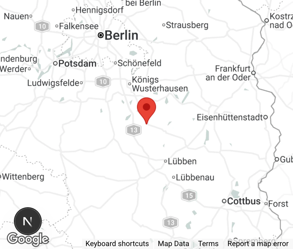 Map showing location of Tierheim Märkisch Buchholz
