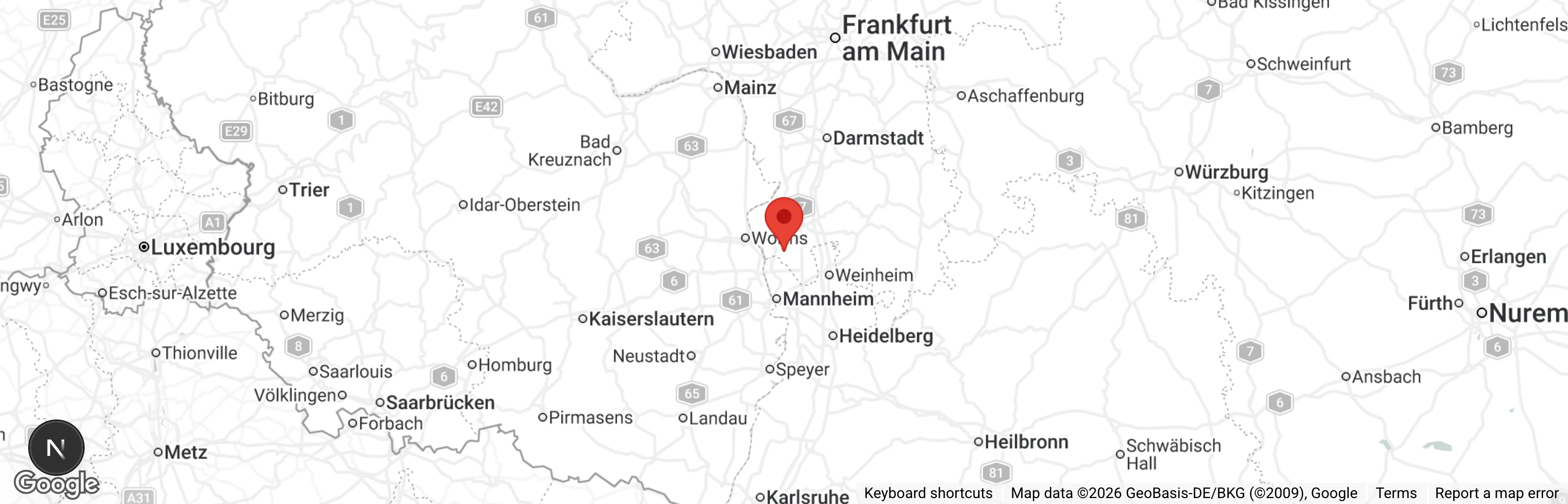 Map showing location of Tierheim Lampertheim
