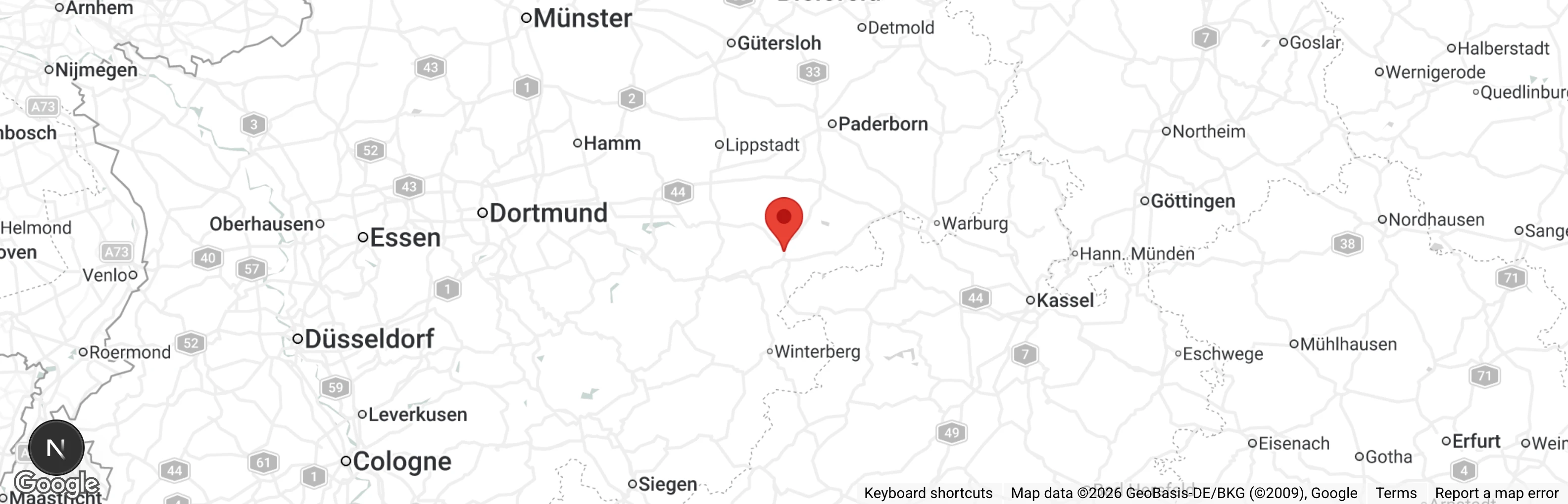Map showing location of Tierheim Brilon