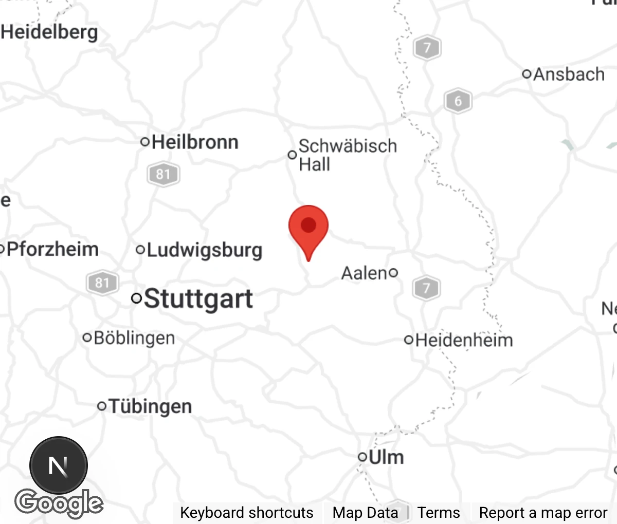 Map showing location of Tierschutzverein Welzheim u. U. e.V.