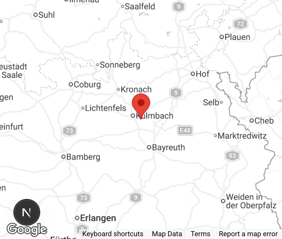 Map showing location of Tierheim Kulmbach