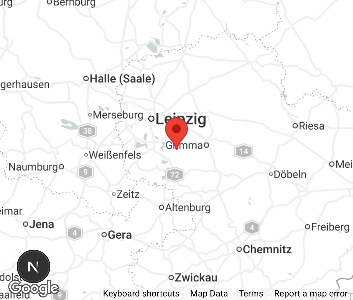 Map showing location of Tierschutzverein Leipziger Land e. V.
