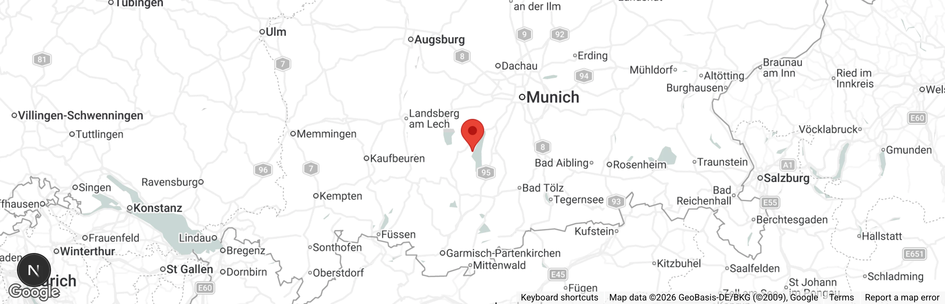 Map showing location of Tierschutzverein Tutzing u. U. e.V.