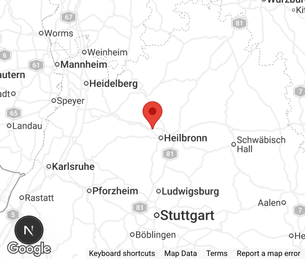 Map showing location of Tierheim Heilbronn