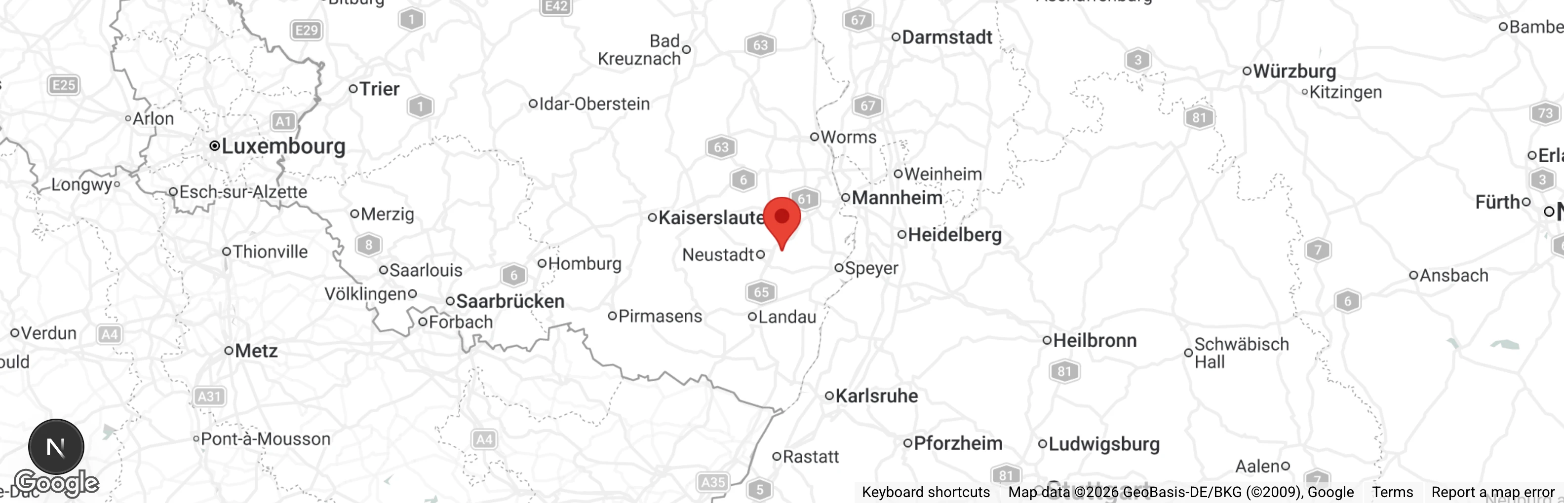 Map showing location of Erster Tierschutzverein Haßloch u. U. e.V.