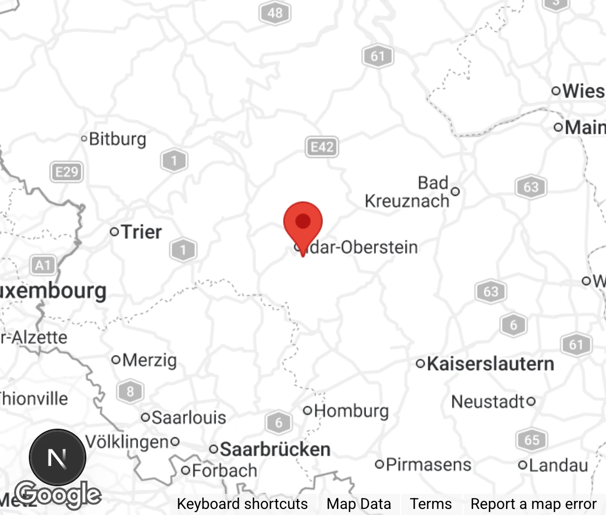 Map showing location of Tierheim Oberstmuhl
