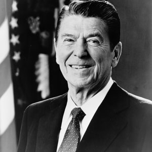 Profile Picture of Ronald Reagan in Explosion of the Space Shuttle Challenger