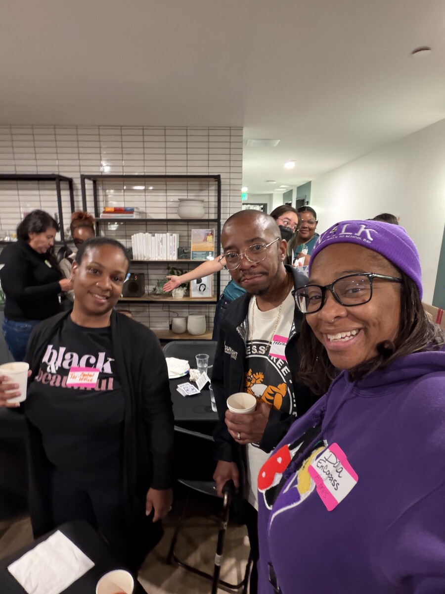 Oakland educators at a Rooted game night hosted at ArtHaus 820