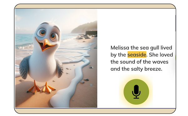 Oral reading fluency practice interface