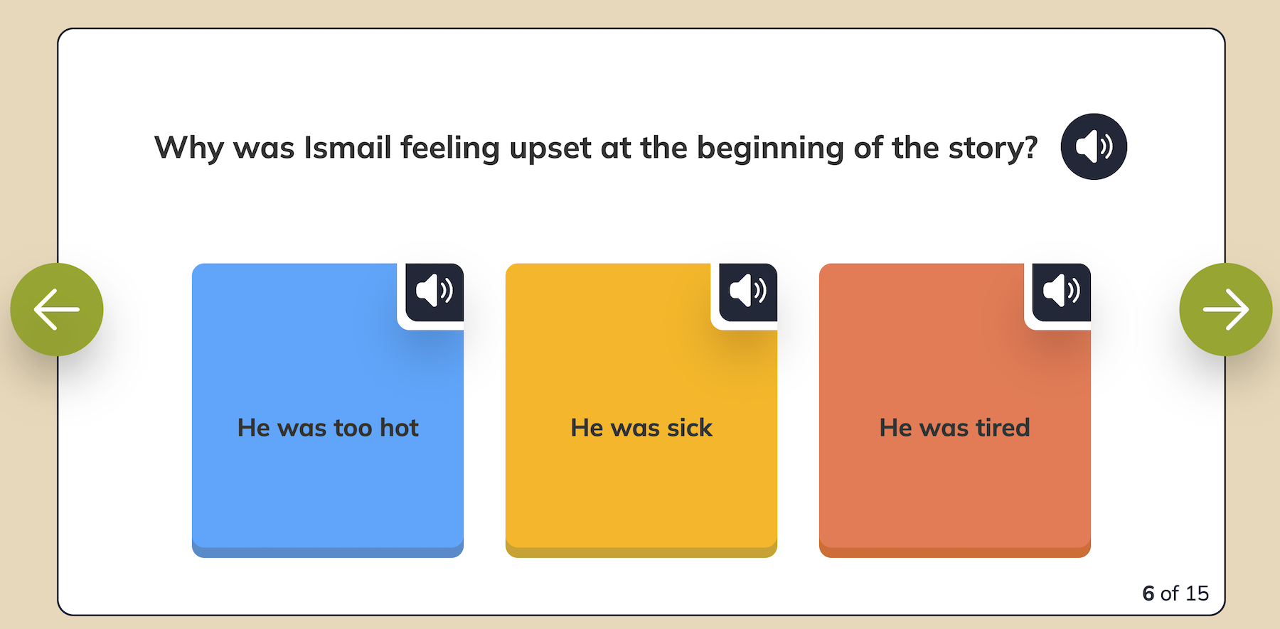 Sample comprehension questions from a decodable