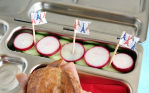 France Bento Mini Eiffel Tower Food Toothpicks on Radishes & Cucumbers