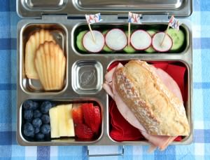 France Bento Complete with Ham Sandwich, Fruit, Veggies & Madeleines