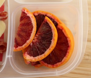 Valentine's Day Bento Sliced Blood Orange in Tupperware