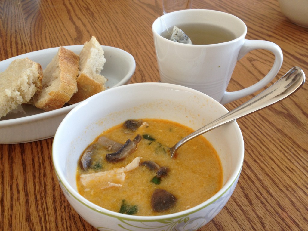 Little Passports Blog World Edition Exploring Thailand Tom Kha Gai Soup with Bread and Tea