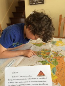 Little Passports Blog Noah Locating Kenya on World Map