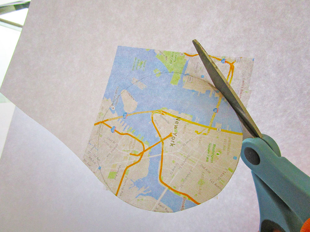 Little Passports Blog DIY Map Craft Cutting Out Circular NYC Map