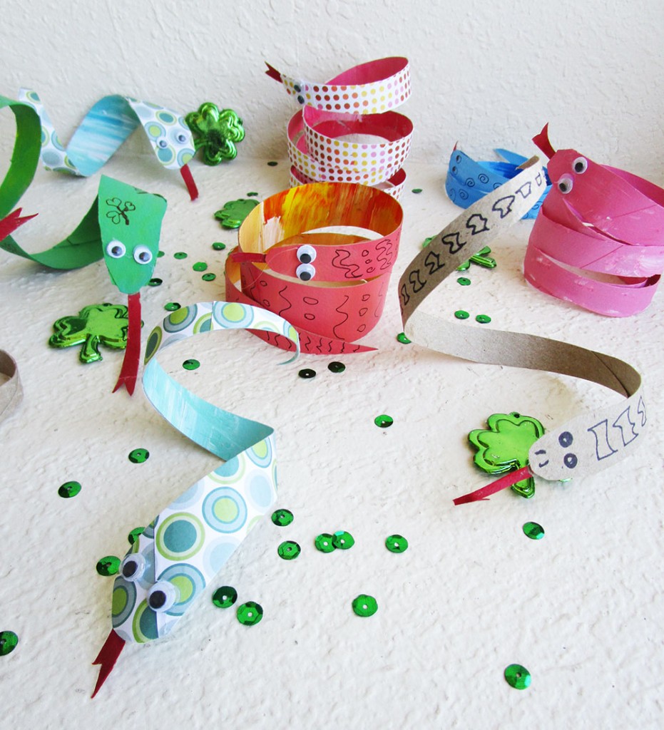 Little Passports Blog St. Patrick's Day Snake Craft Completed Snakes