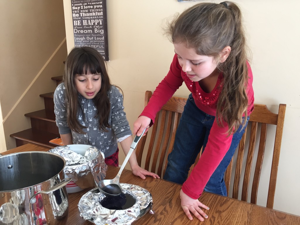 Two girls preparing Edible Science Geodes