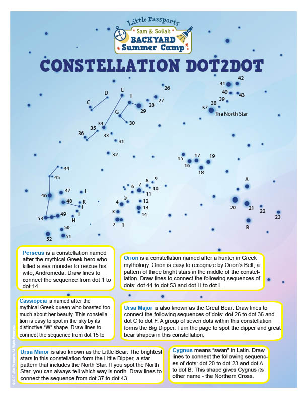 Constellation Dot2Dot Printable Little Passports