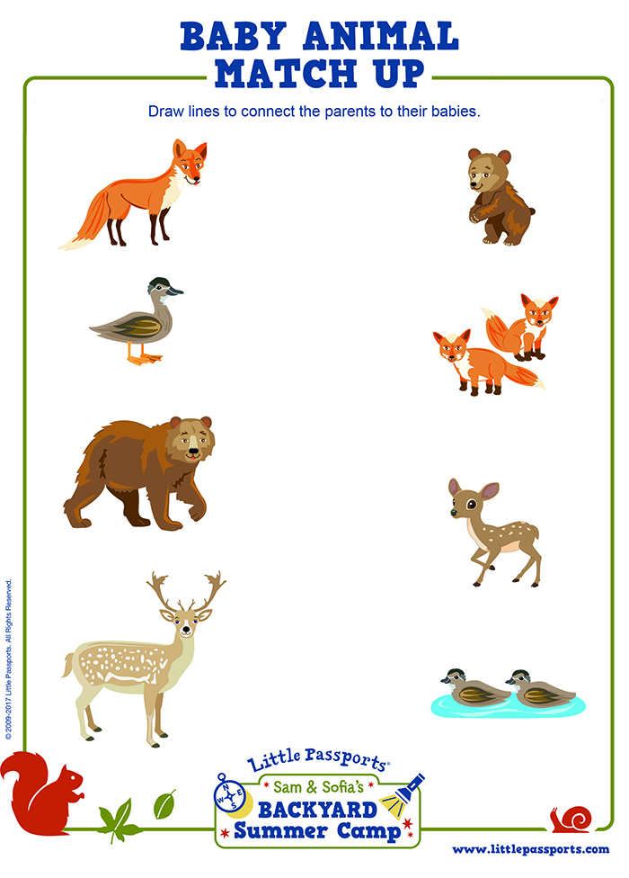 Printable Baby Animal Match Up Little Passports