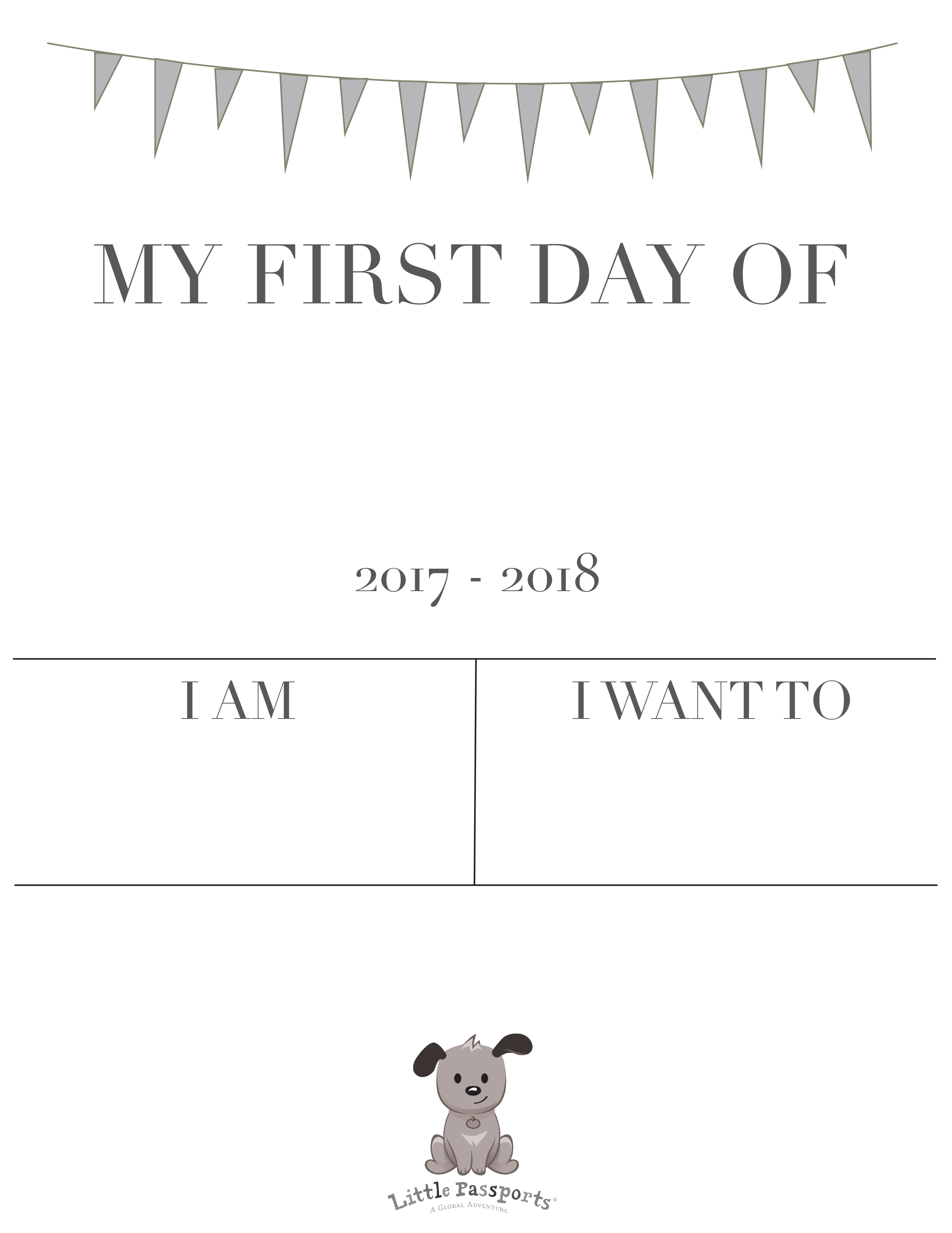 Free Printable First Day of School Sign Little Passports