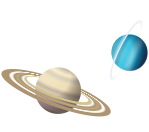 Saturn and Uranus