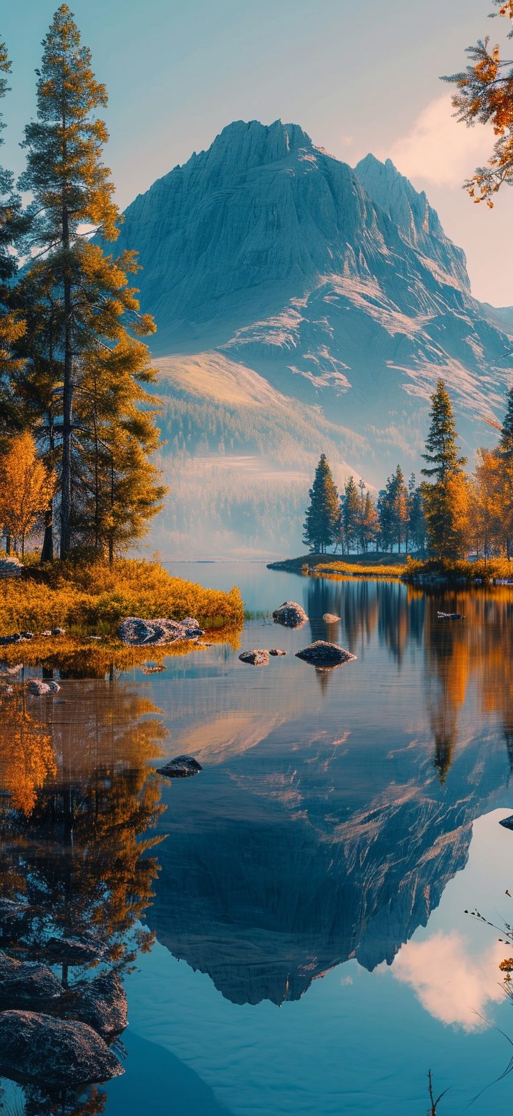 Immerse yourself in the timeless beauty of nature with this captivating mobile wallpaper featuring a classic oil painting.