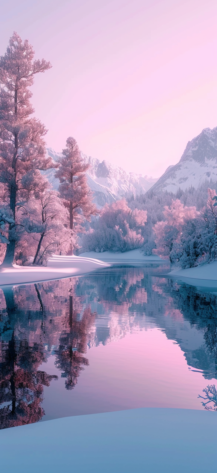 Immerse yourself in a winter wonderland with this breathtaking mobile wallpaper.