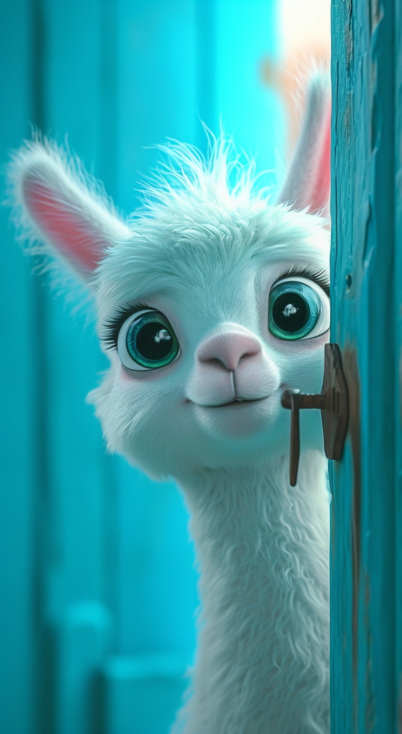 Brighten up your mobile screen with our cute animated alpaca wallpaper!