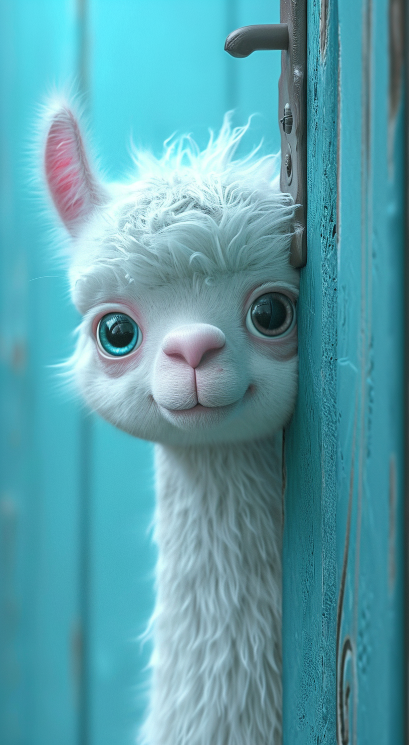 Brighten up your mobile screen with our cute animated alpaca wallpaper!