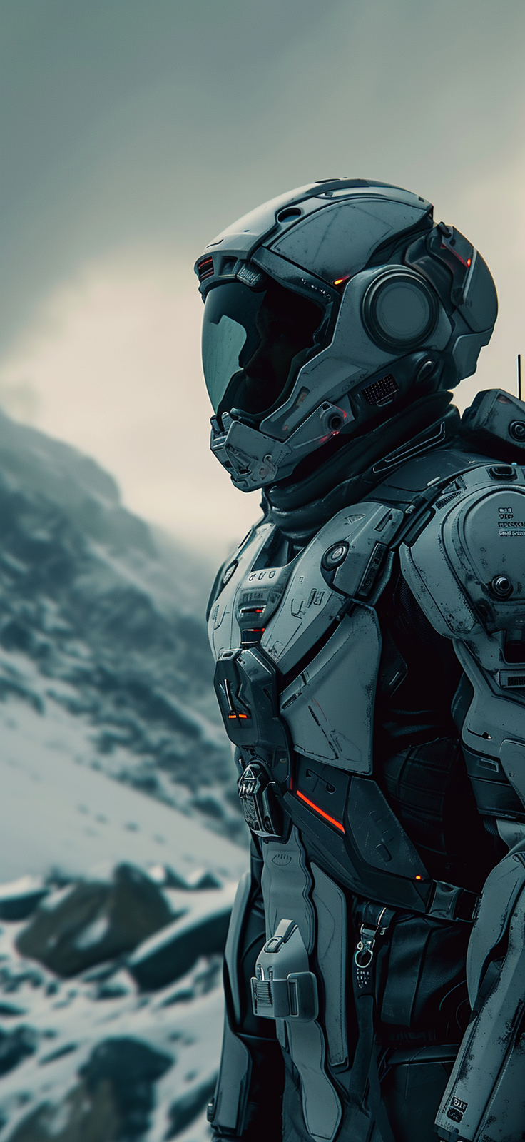 Dive into a world of advanced technology with our HD Futuristic Warrior wallpaper.