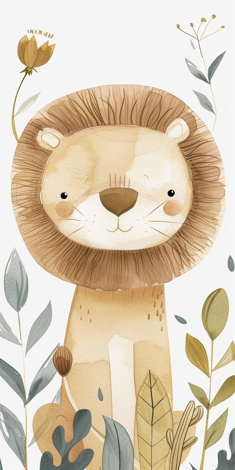 HD Mobile Wallpapers Featuring Lion Illustration