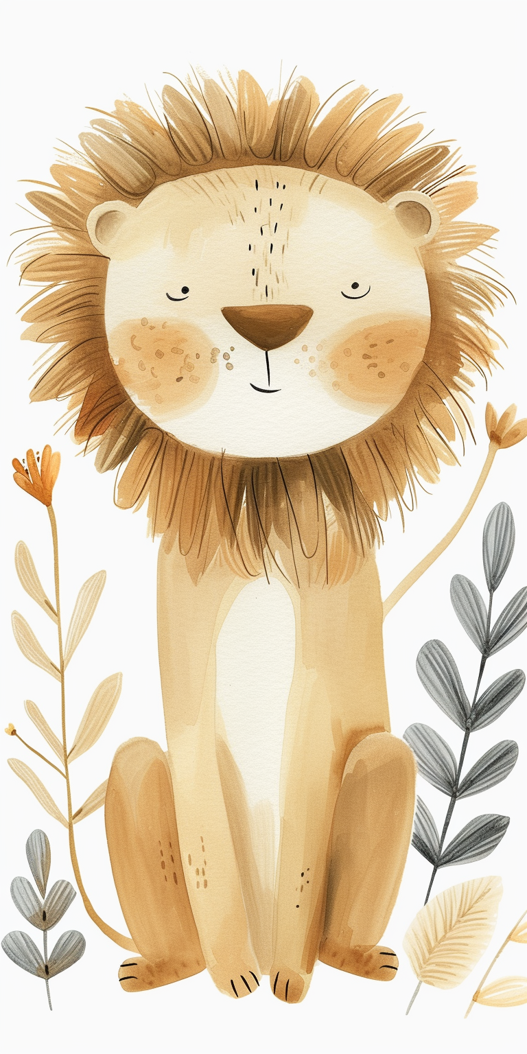 HD-mobile-wallpaper-lion-illustration