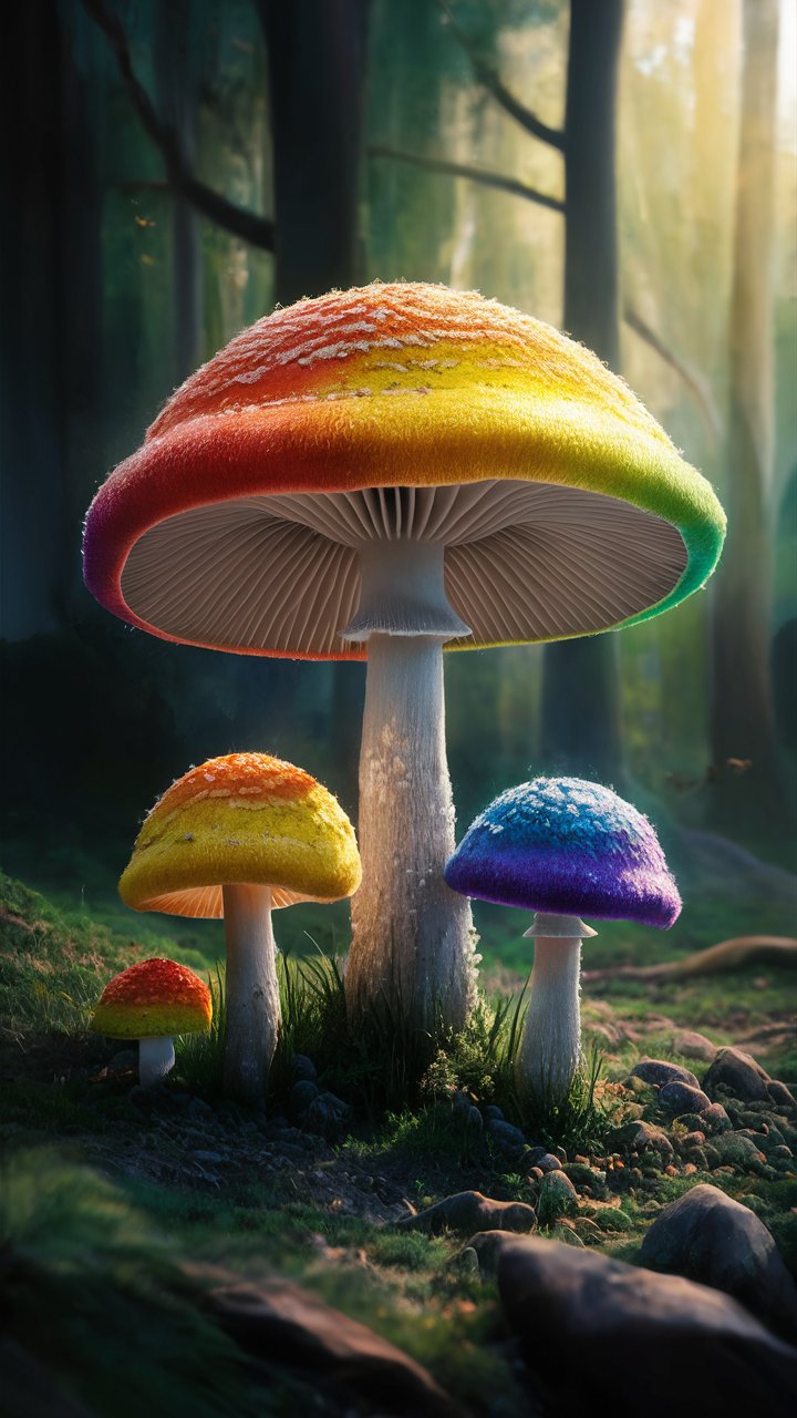 Discover stunning 3D mobile wallpapers featuring vibrant mushroom illustrations. Transform your phone's look with these colorful designs.